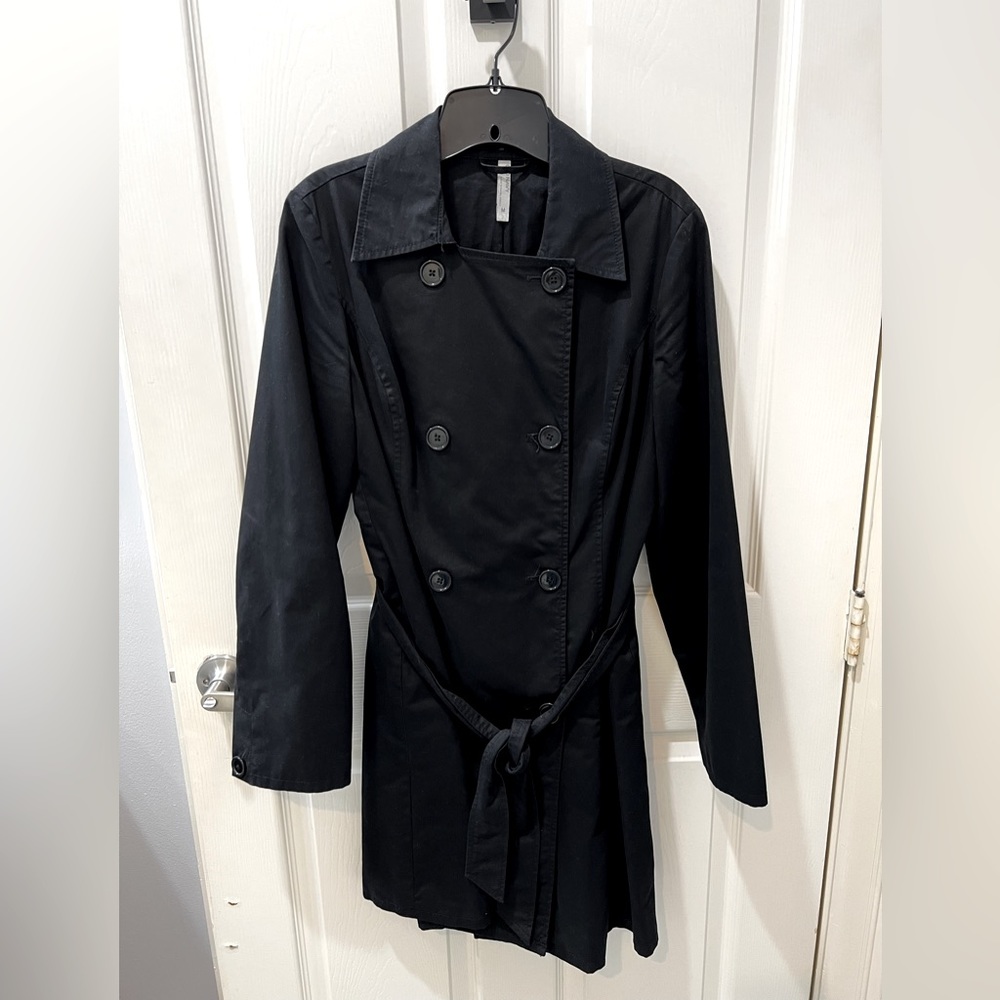Black Old Navy Cotton Trench Coat